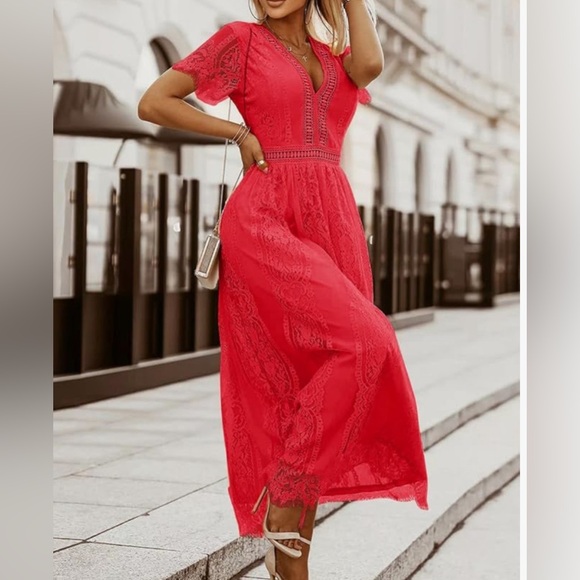 Pretty Garden red lace dress - Picture 1 of 10